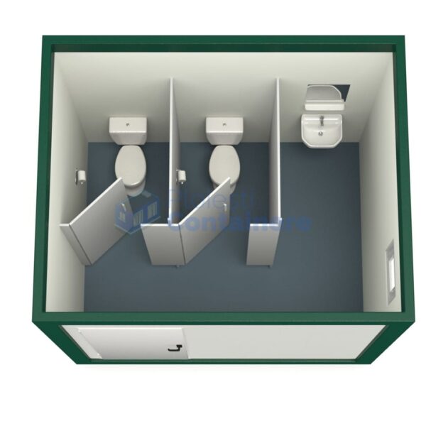 container sanitar ploiesti 3metri 2wc verde