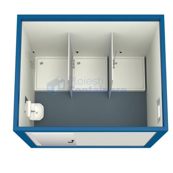 container sanitar ploiesti 3metri 3dusuri albastru