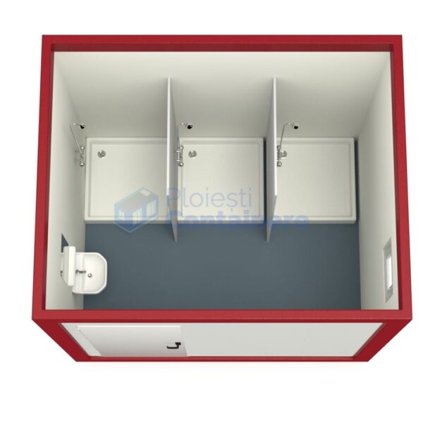 container sanitar ploiesti 3metri 3dusuri rosu