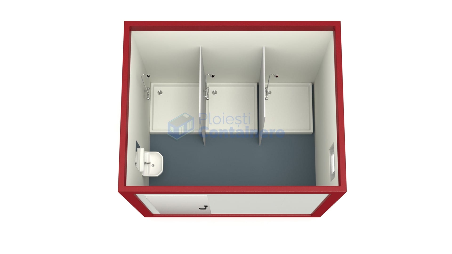 container sanitar ploiesti 3metri 3dusuri rosu