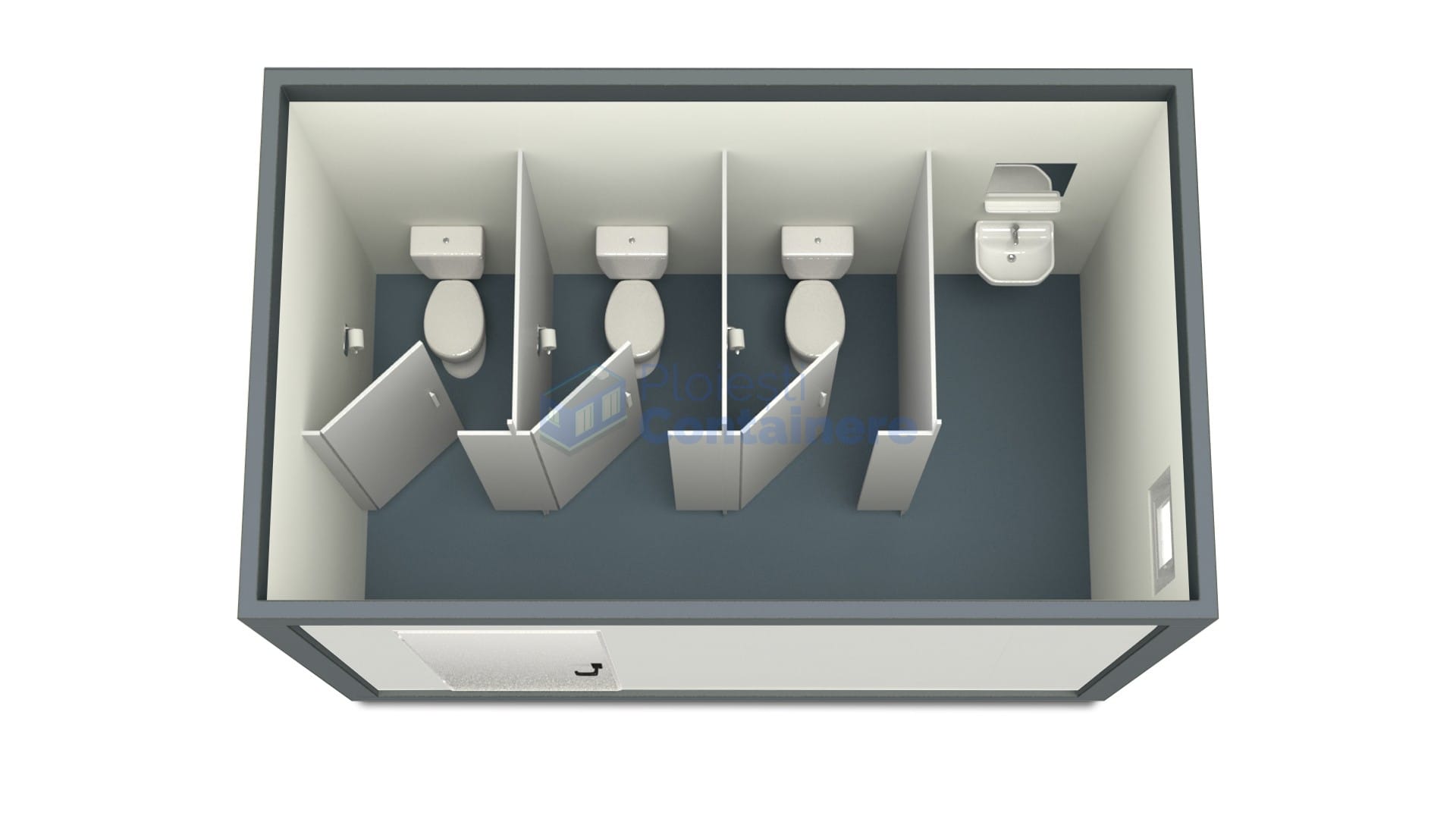 container sanitar ploiesti 4metri 3wc gri