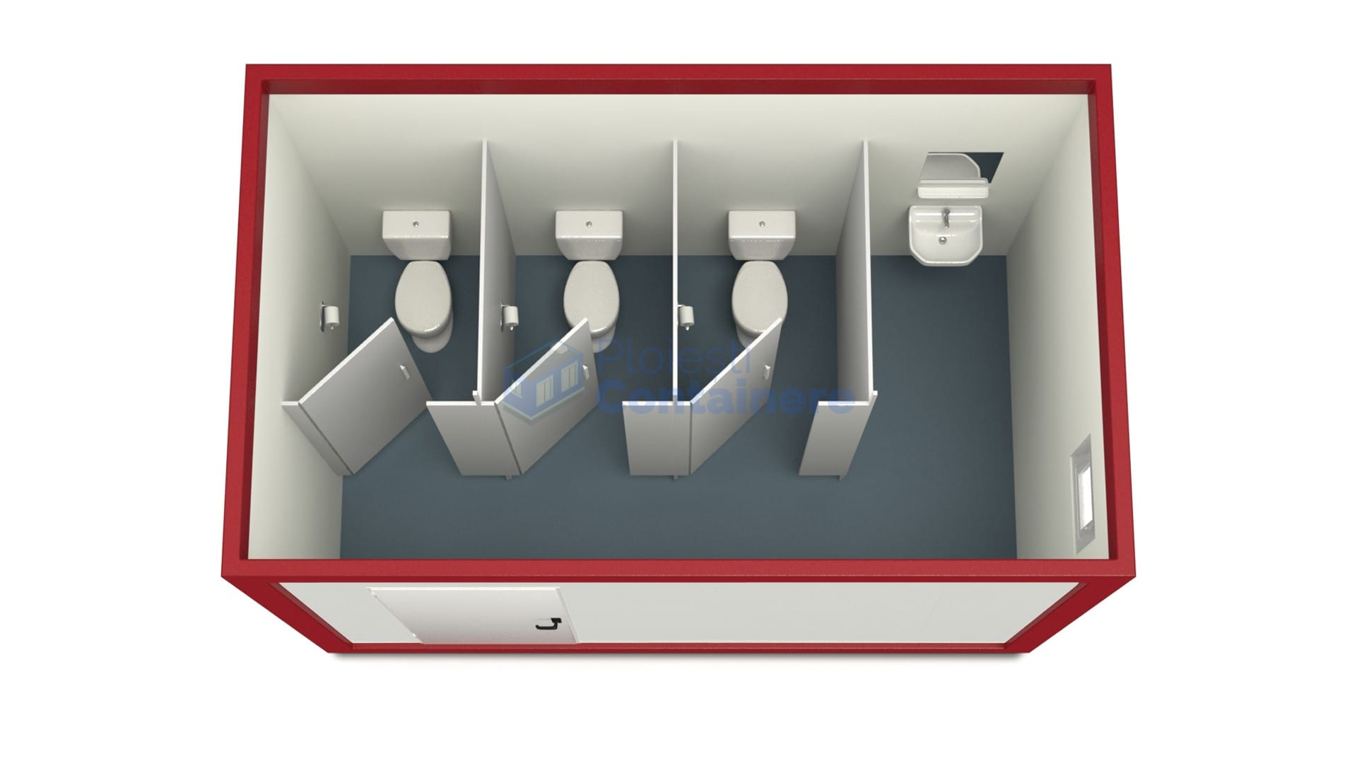 container sanitar ploiesti 4metri 3wc rosu