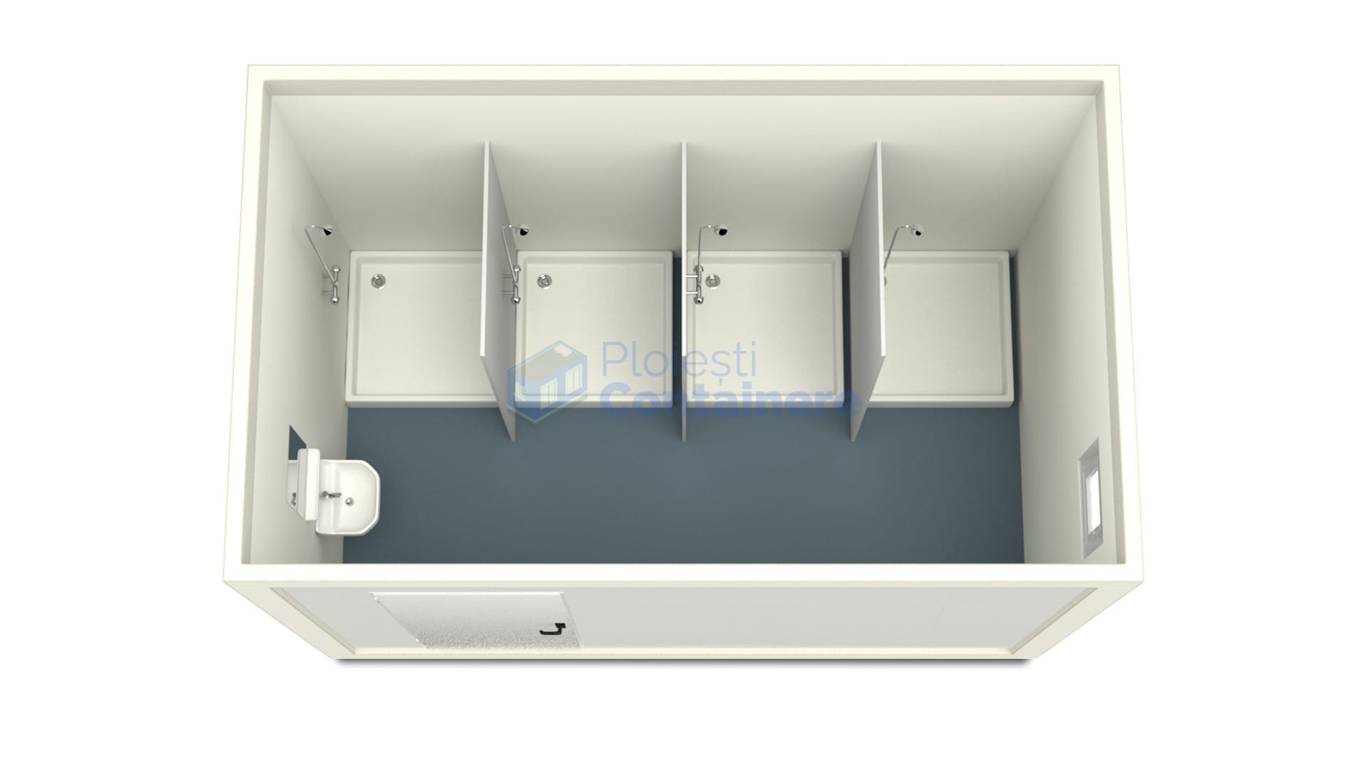 container sanitar ploiesti 4metri 4dusuri alb