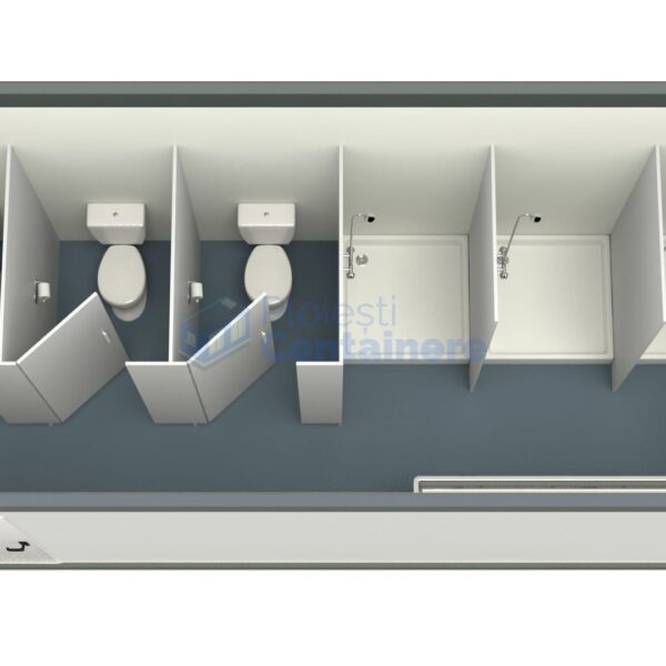 container sanitar ploiesti 6metri 3dusuri 3wc gri