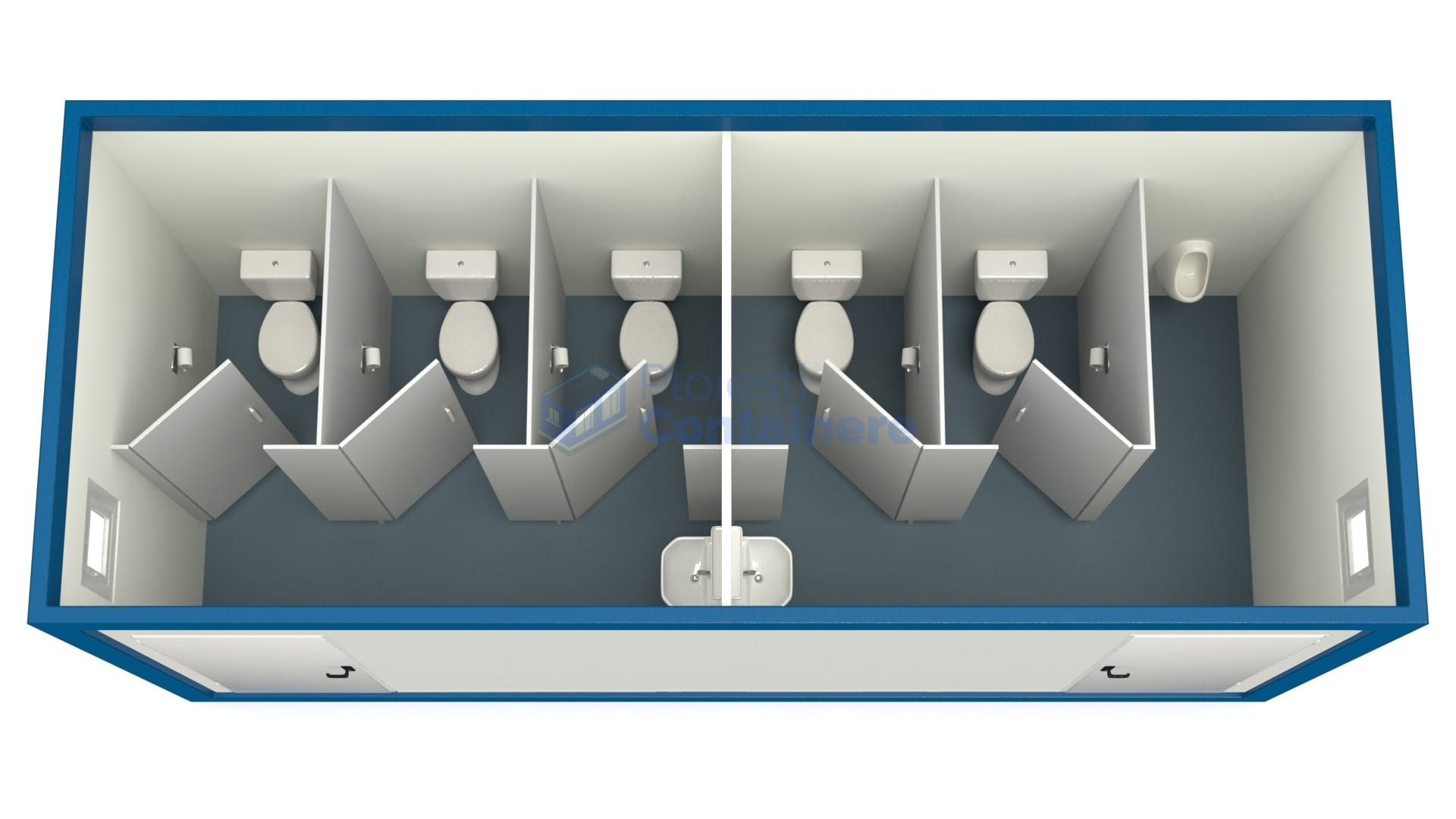 container sanitar ploiesti 6metri 5wc albastru